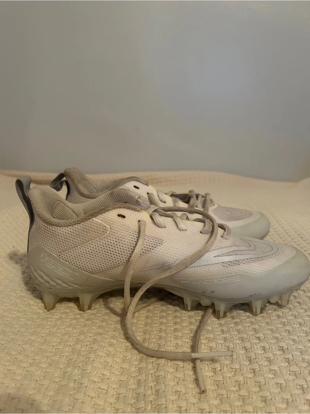 White Nike Huarache Lacrosse Cleats